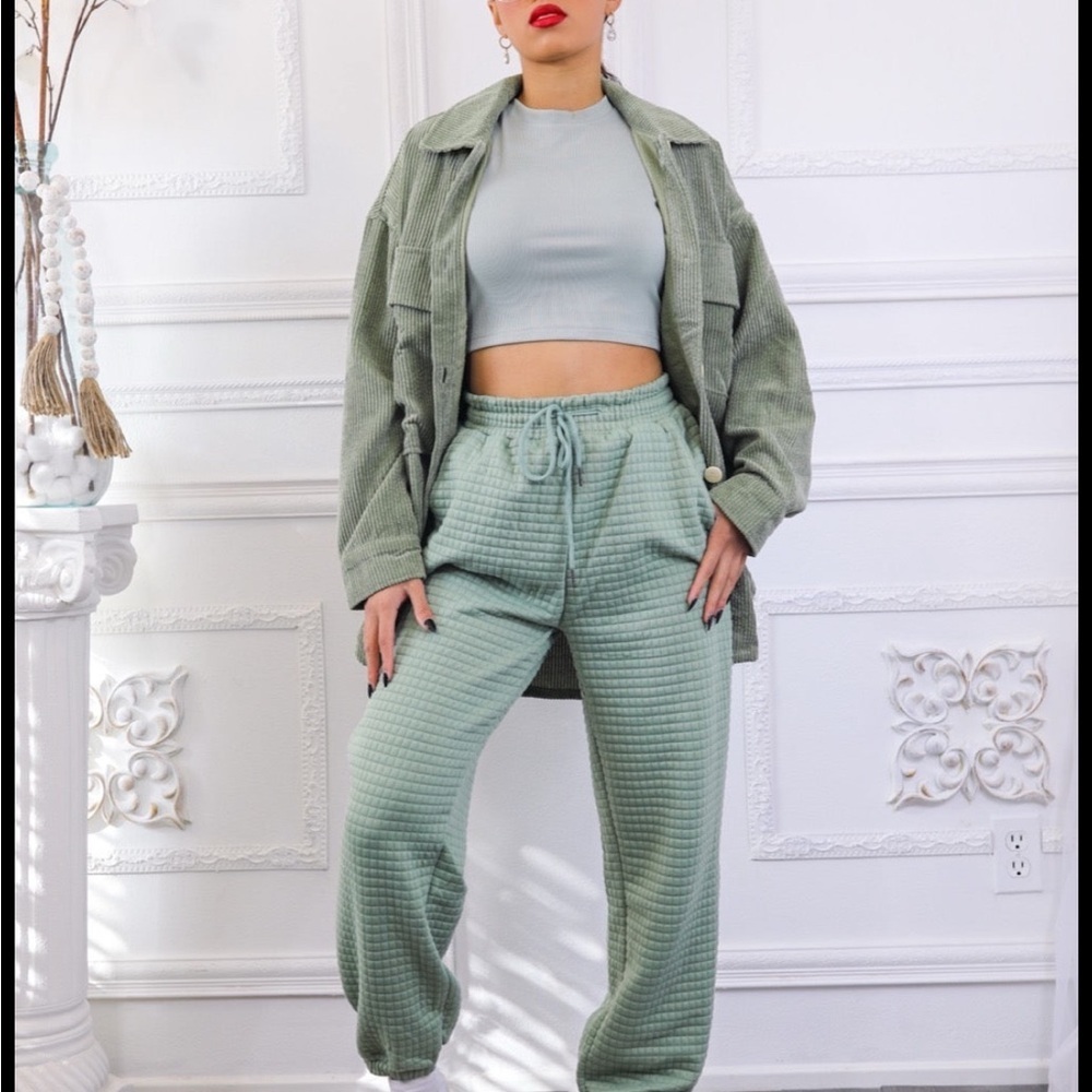 Surelymine Fit Green Textured Women's sweatpants - Picture 7 of 7